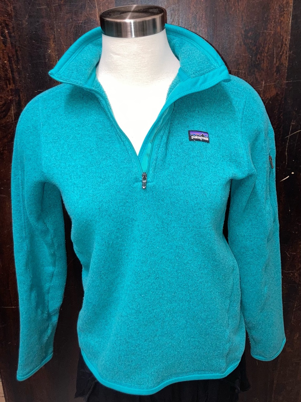 Patagonia Teal Quarter-Zip Turtleneck Sweater